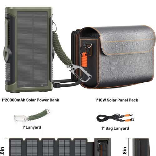 20,000mAh Solar Power Bank with 5 Foldable Panels - Solar Power Banks - GoSolPod | Solar Energy Storage Manufacturer