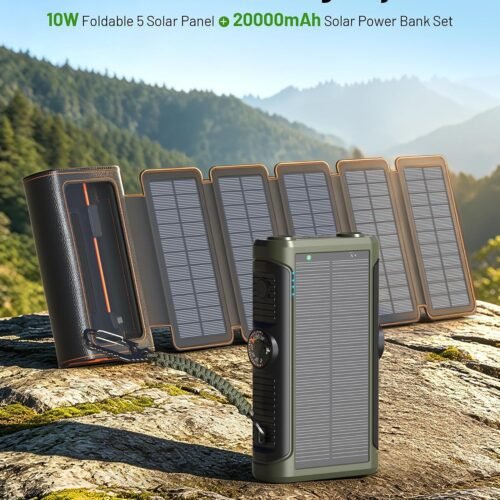 20,000mAh Solar Power Bank with 5 Foldable Panels - Solar Power Banks - GoSolPod | Solar Energy Storage Manufacturer